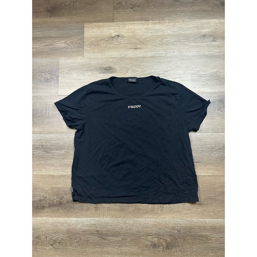 Freddy Art Of Movement T Shirt Womens L Black Cropped Short Sleeve Logo